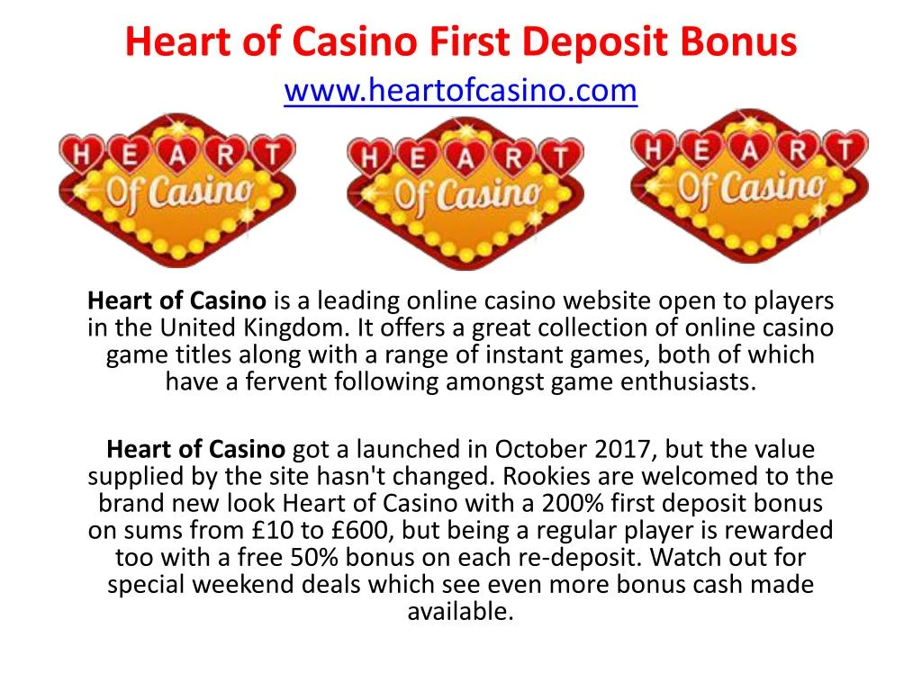 heart of casino first deposit bonus www heartofcasino com