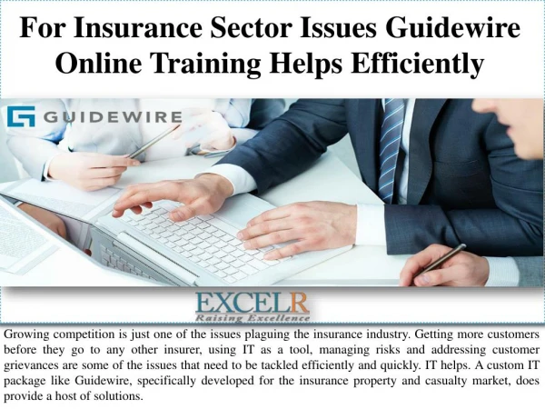 For Insurance Sector Issues Guidewire Online Training Helps Efficiently