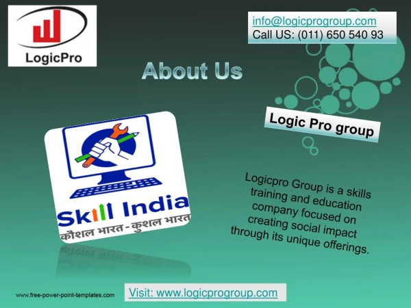 Skill Development Training Center Registration offered by Logic Pro Group