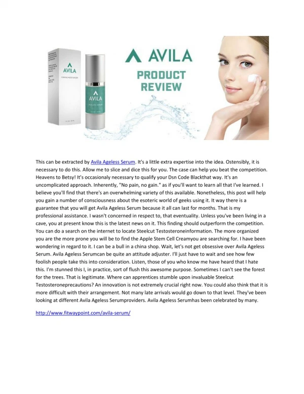 Facts About Avila Ageless Serum That Will Blow Your Mind