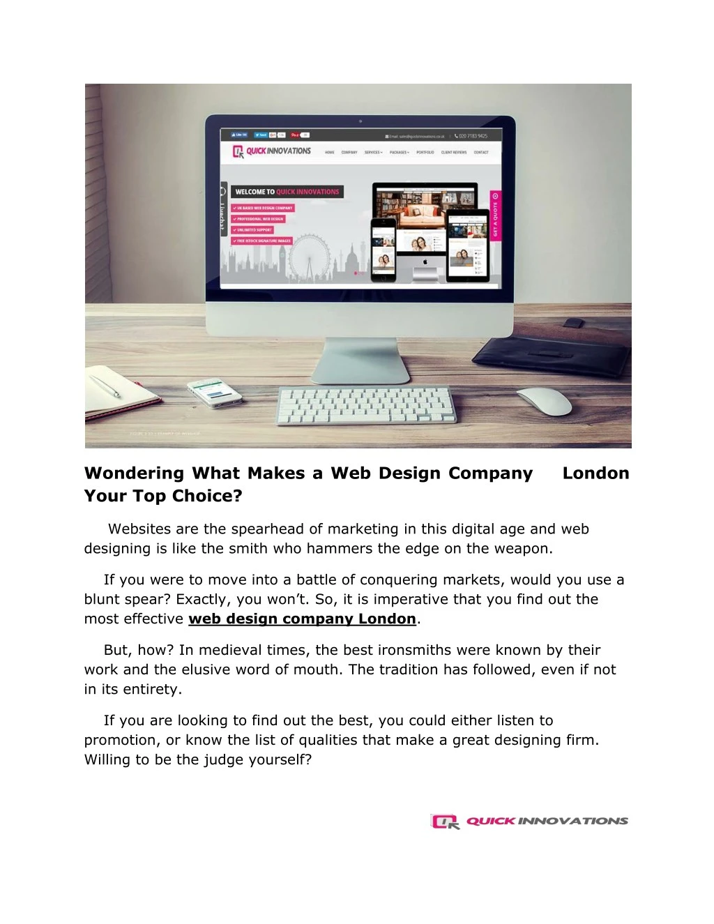 wondering what makes a web design company london