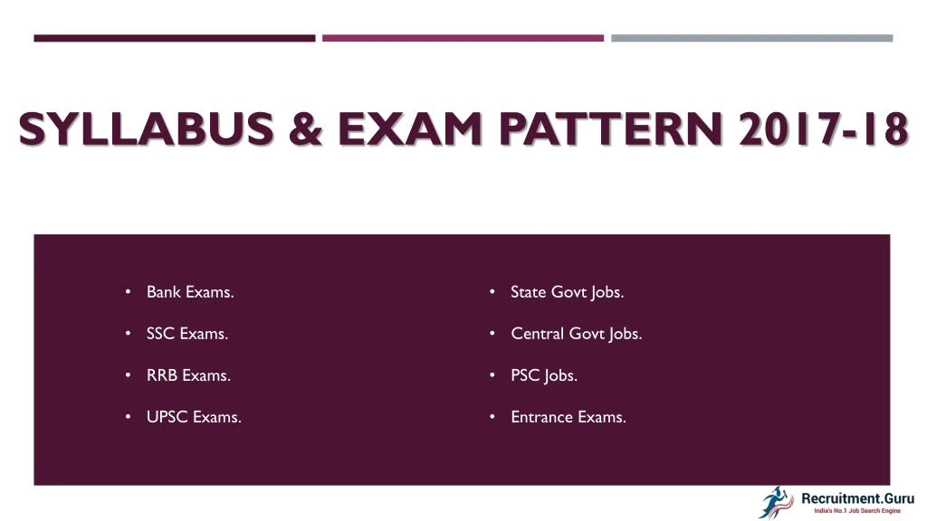 syllabus exam pattern 2017 18