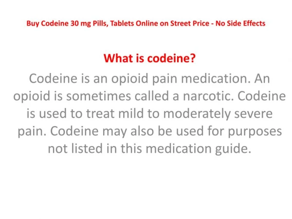 Buy Codeine 30 Mg Pills,Tablets Online NoRxonlineProducts.com