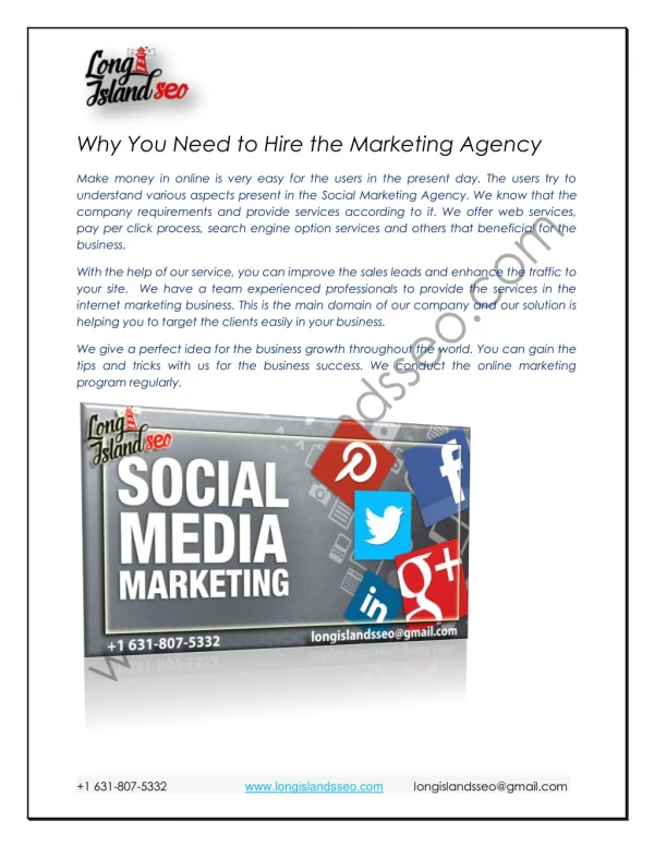 Social Media Marketing & Seo Company New York City