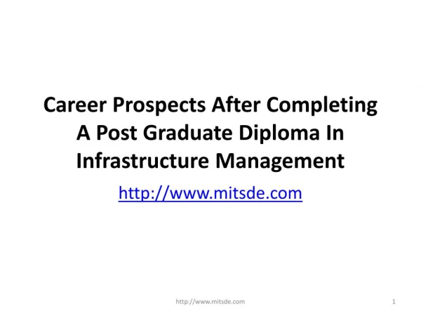 Career Prospects After Completing A Post Graduate Diploma In Infrastructure Management | Distance Learning MBA