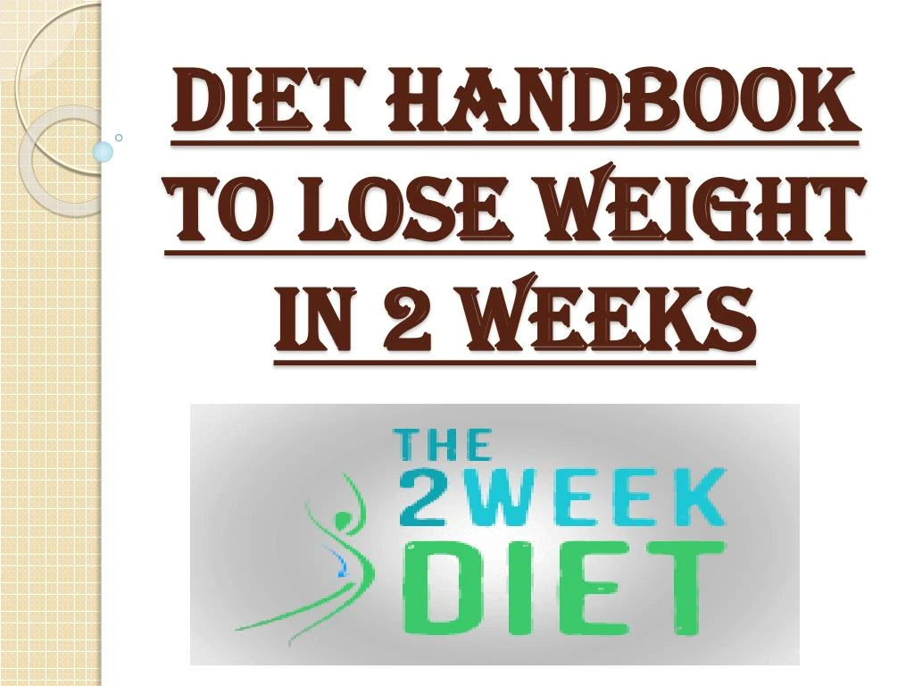 diet handbook to lose weight in 2 weeks
