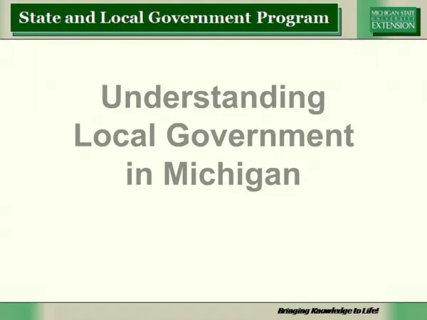 Understanding Local Government in Michigan