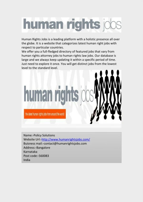 Latest Human Rights Career Jobs in UK