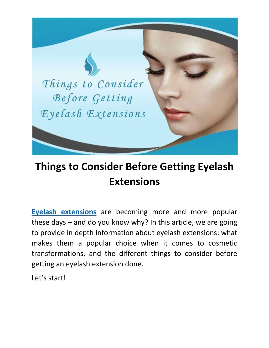 things to consider before getting eyelash