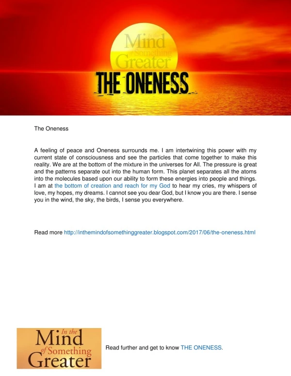 The Oneness