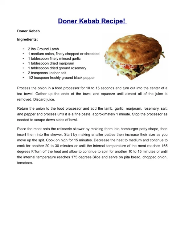 Doner Kebab Recipe!