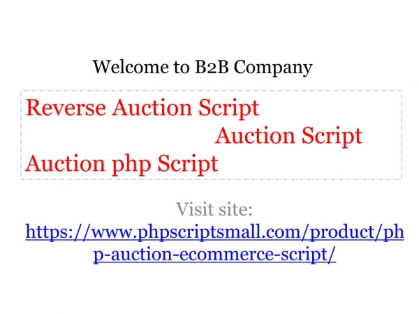 Auction Script - Reverse Auction Script - Auction php Script