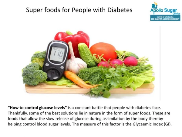 Super foods for People with Diabetes