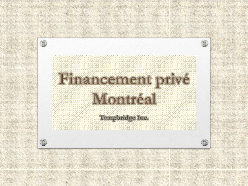 financement priv montr al