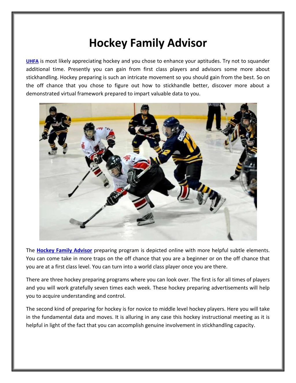 hockey family advisor