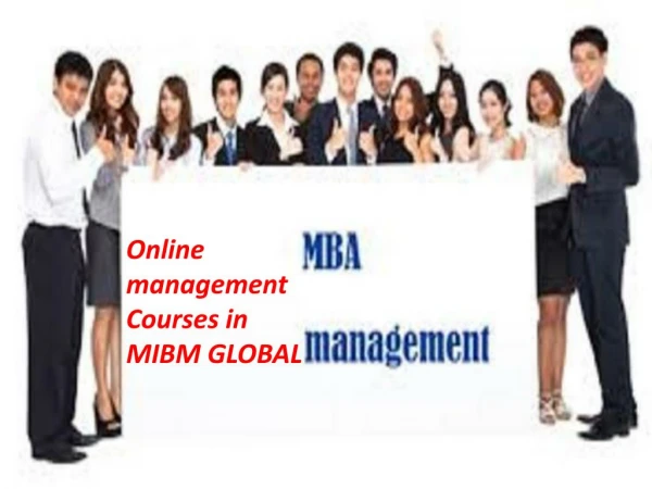 Online management Courses in MIBM GLOBAL