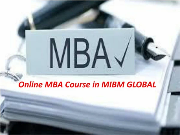 online mba course in mibm global