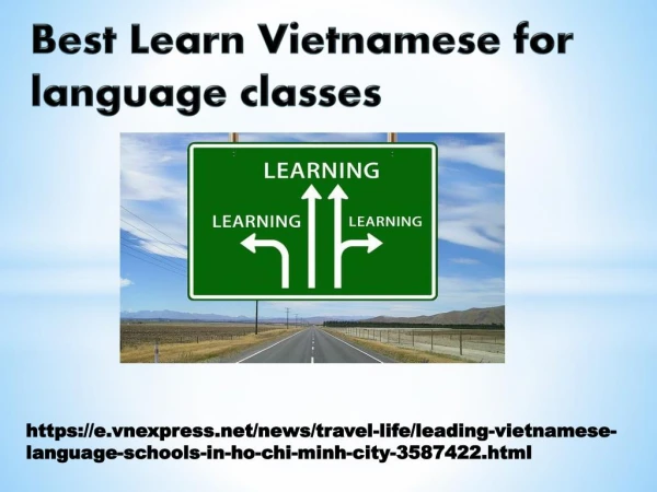 Best Learn Vietnamese for language classes