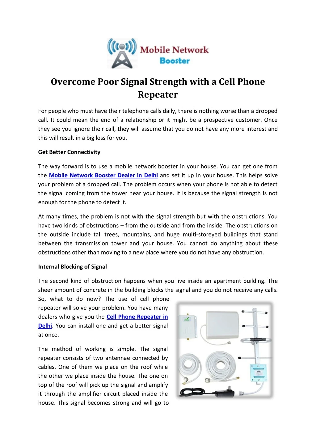 overcome poor signal strength with a cell phone
