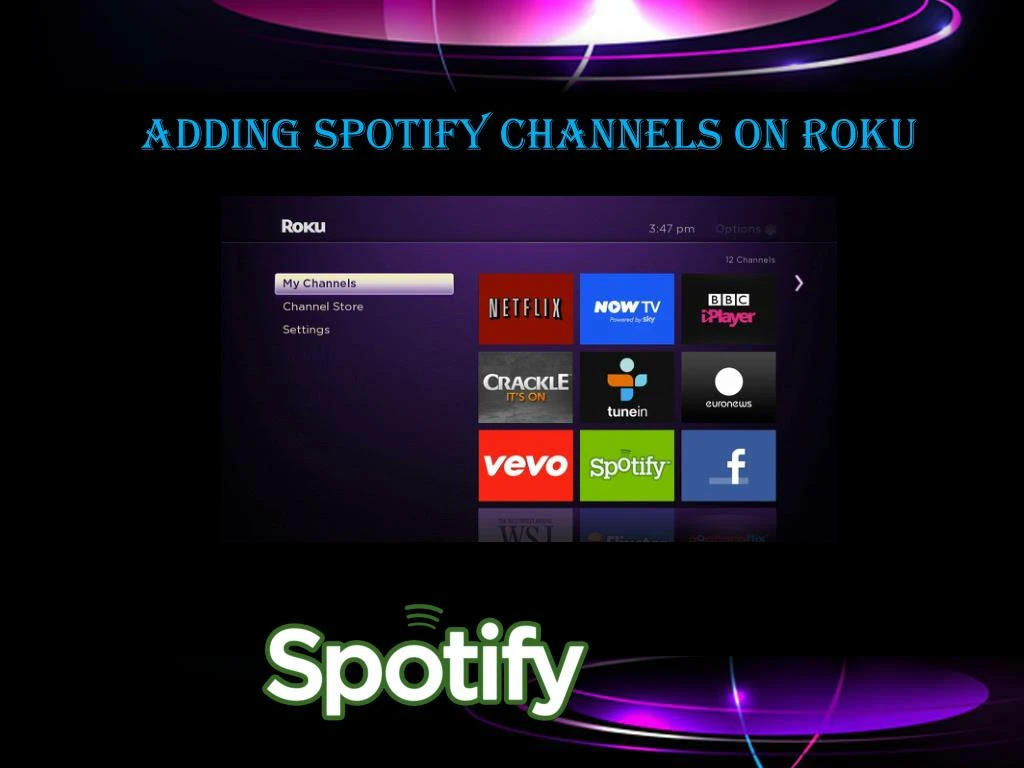 adding spotify channels on roku
