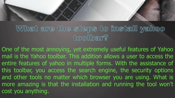 What are the steps to install yahoo toolbar?