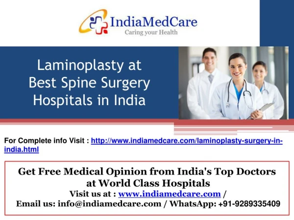 Laminoplasty Surgery in India