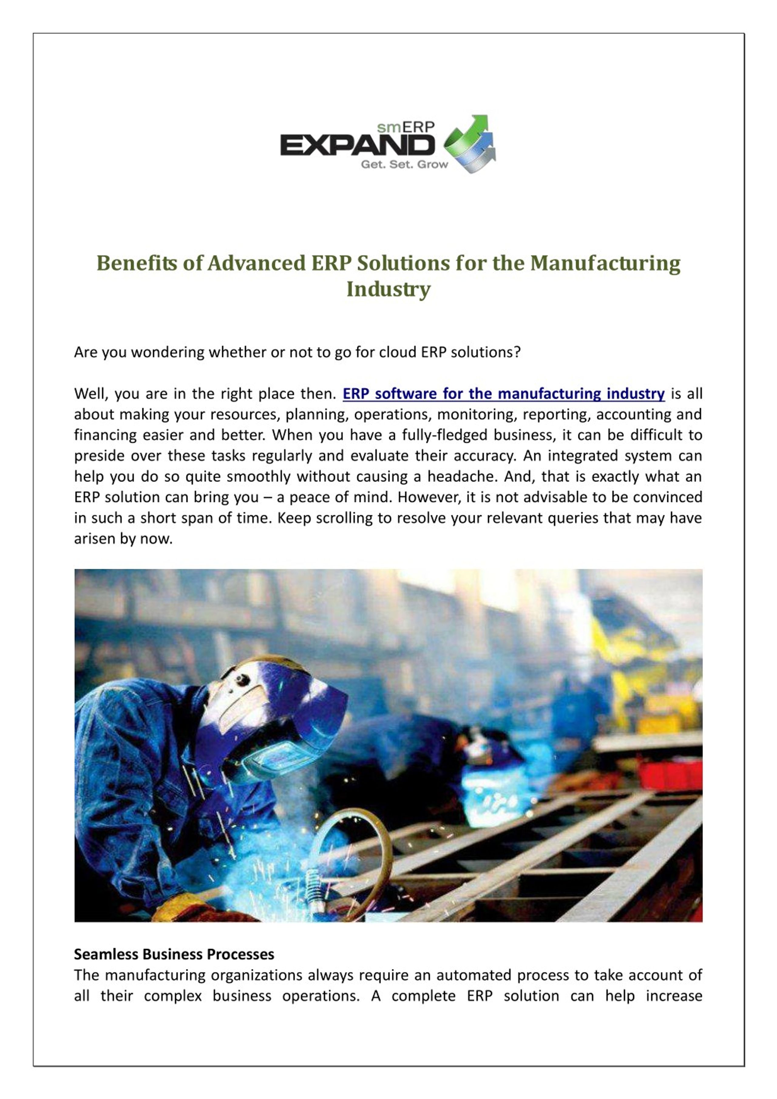 PPT - Benefits of Advanced ERP Solutions for the Manufacturing Industry ...