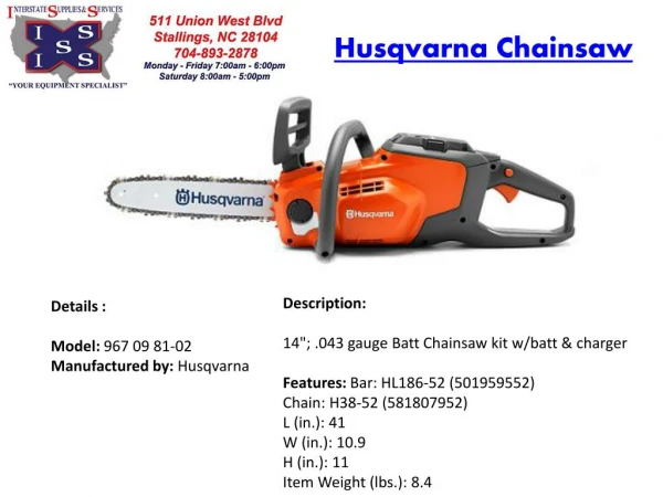 Get best quality MS201 Chainsaw at Interstate Supplies and Services