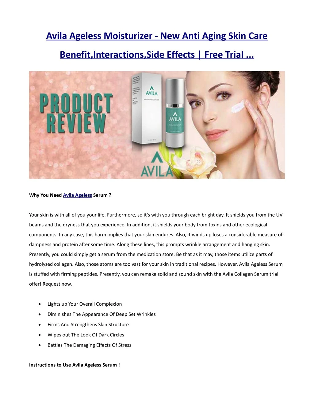 avila ageless moisturizer new anti aging skin care