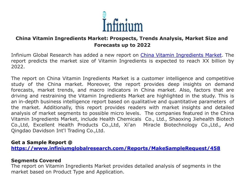 china vitamin ingredients market prospects trends