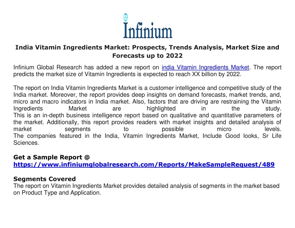 india vitamin ingredients market prospects trends