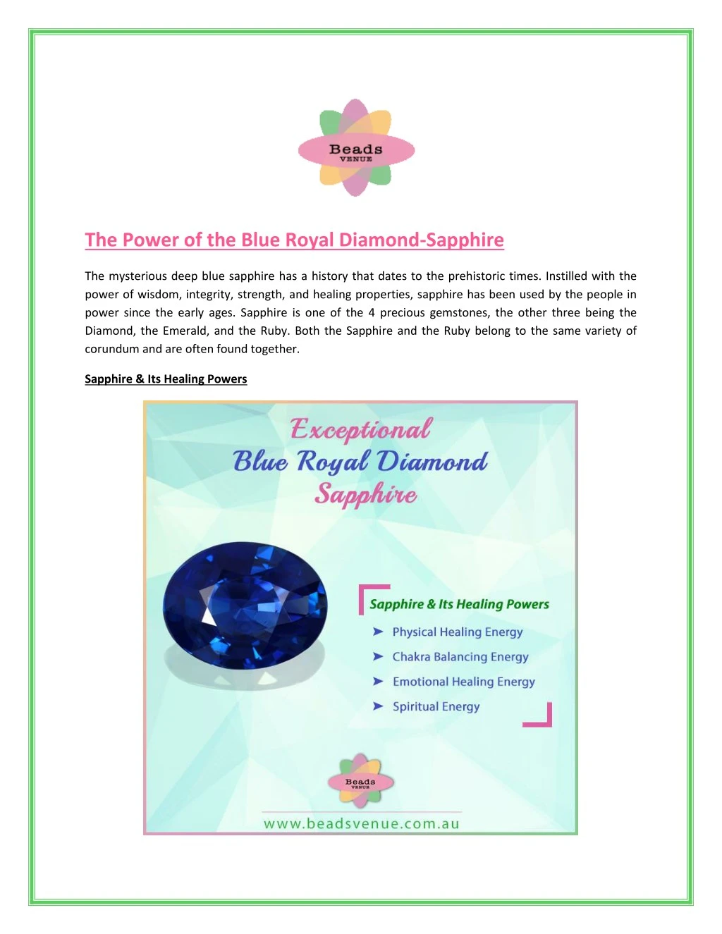 the power of the blue royal diamond sapphire