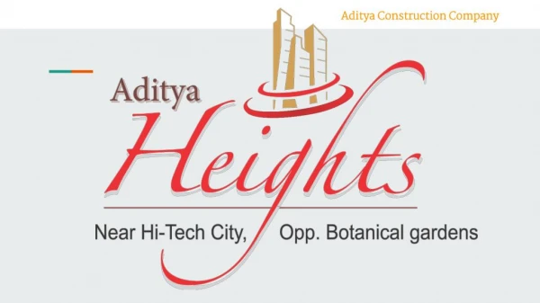 Aditya Heights in Whitefields, Hyderabad By Aditya Constructions Hyderabad
