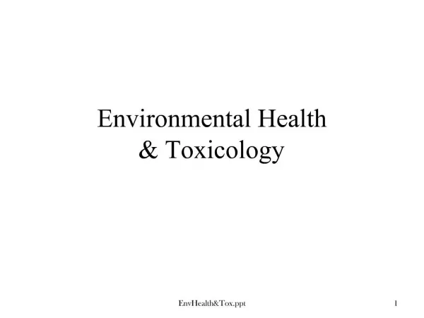 Environmental Health Toxicology