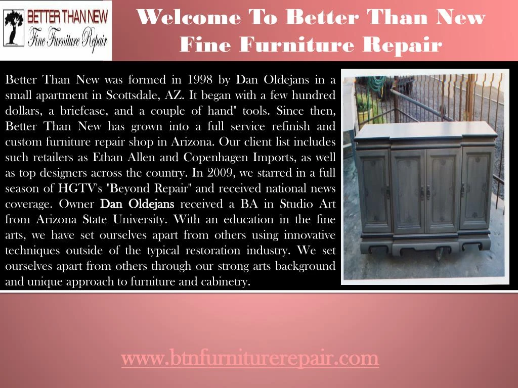 welcome to better than new fine furniture repair