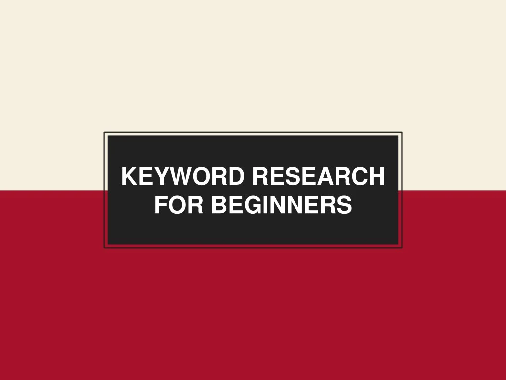 keyword research for beginners