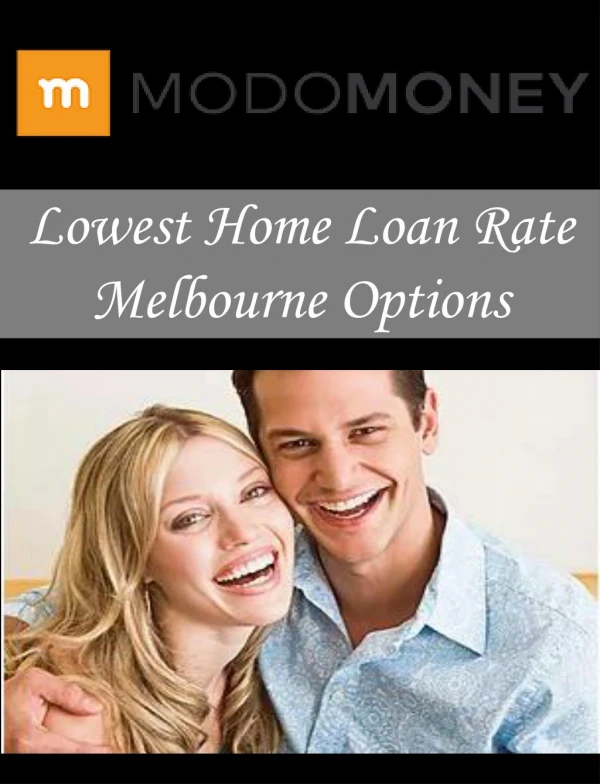 Lowest Home Loan Rate Melbourne Options