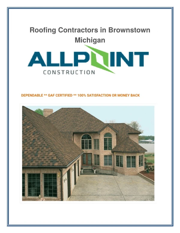 Roofing contractors in brownstown Michigan