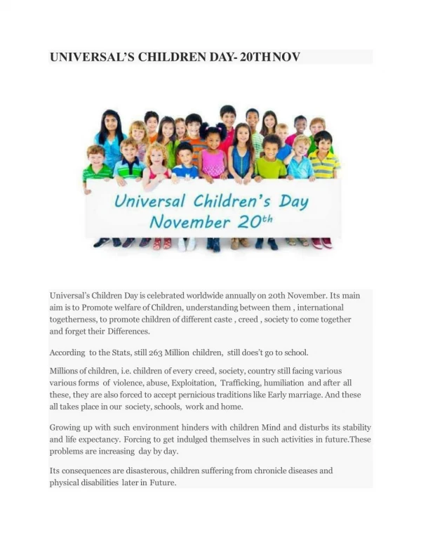 Universal Childrens day