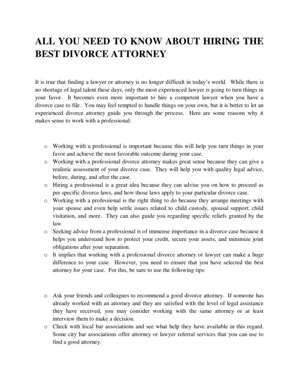All you need to know about hiring the best divorce attorney