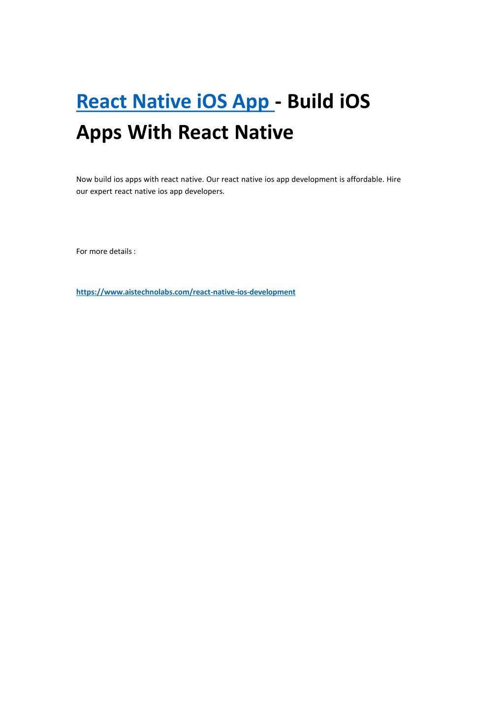 react native ios app build ios apps with react