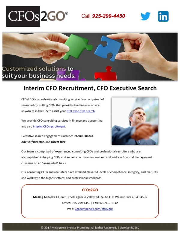 Interim CFO Recruitment, CFO Executive Search