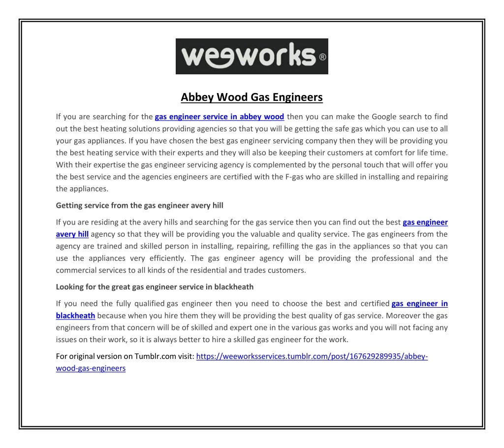 abbey wood gas engineers