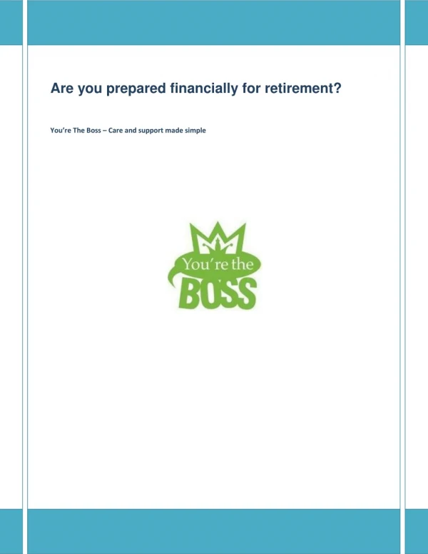 Are you prepared financially for retirement?