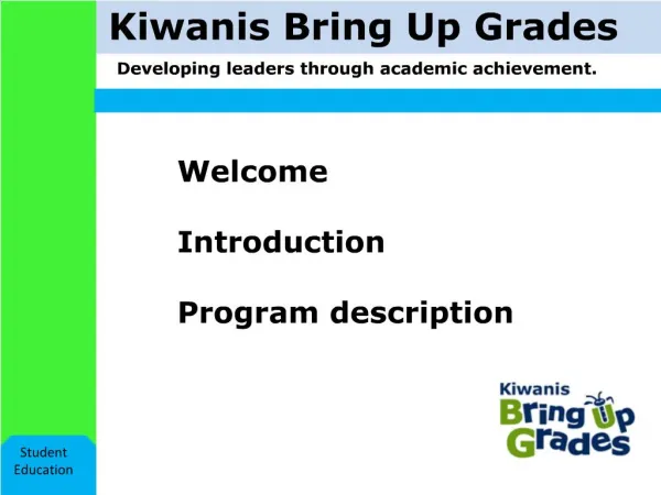 Kiwanis Bring Up Grades
