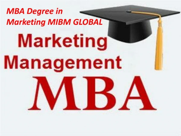 MBA Degree in Marketing Career in a marketing group of an MIBM GLOBAL