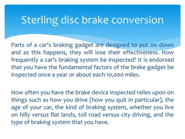 Sterling disc brake conversion
