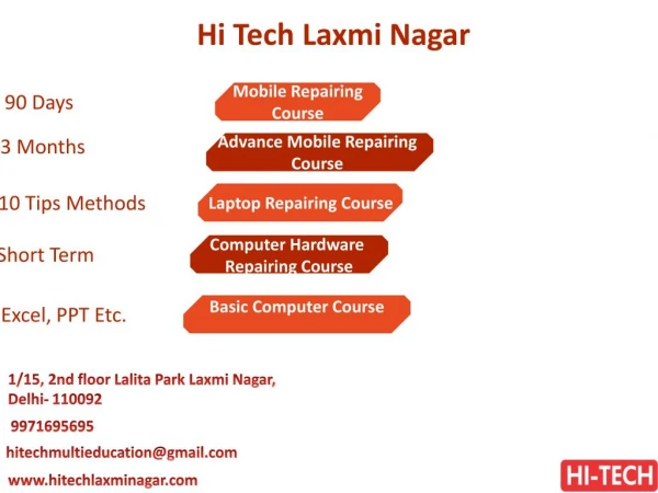 Hi Tech is Providing Informative Mobile Repairing Course in Laxmi Nagar, Delhi