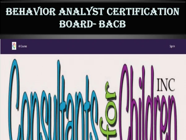 Behavior Analyst Certification Board-BACB
