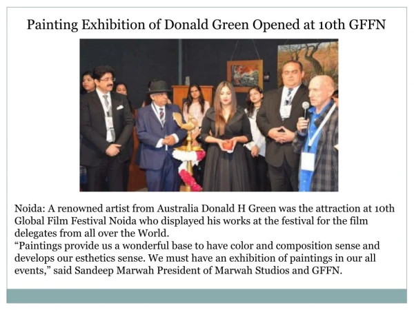 Painting Exhibition of Donald Green Opened at 10th GFFN